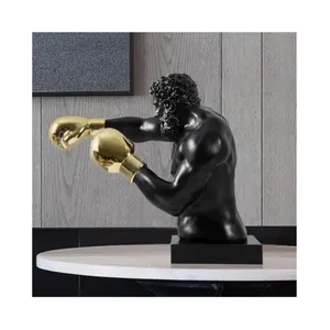 Scultura in Resina Bianca Grande per Decorazione, Statua <span class=keywords><strong>di</strong></span> Boxer, <span class=keywords><strong>Arte</strong></span> Sportiva, Scultura per Interni, Decorazione Fai-da-Te per la Casa, Vendita all'Ingrosso 2023 - Product Image 1