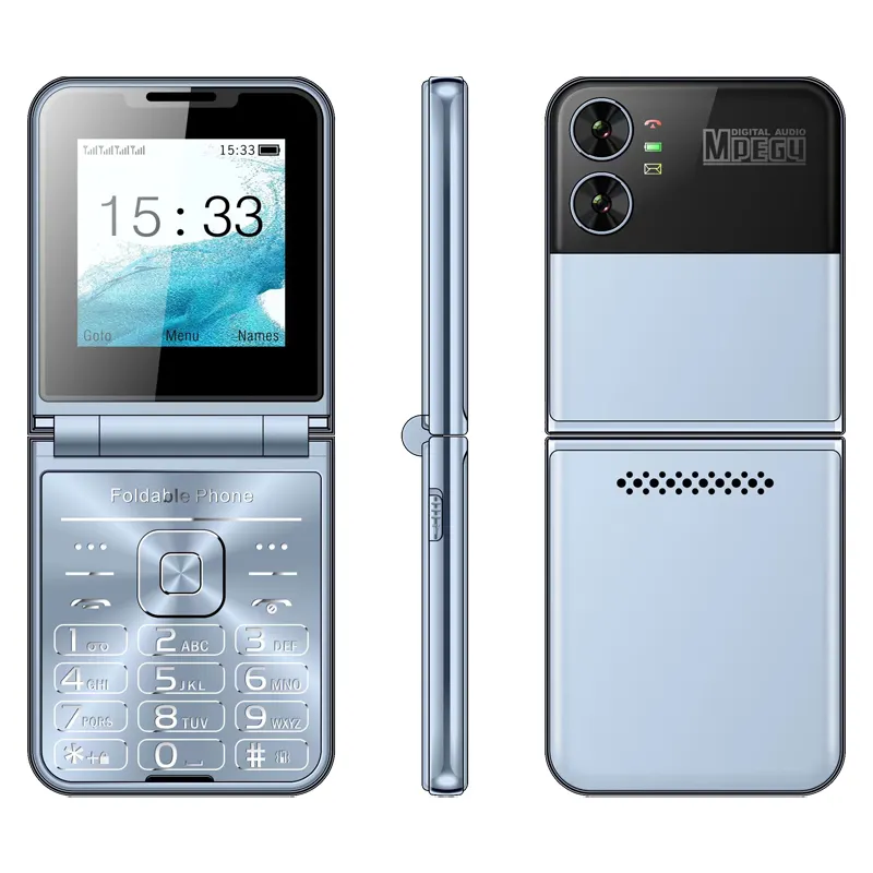 2024 Neues Produkt F5 2,6 Zoll Quad Sim 4 Sim Kartens teck platz Faltbares Feature-Telefon