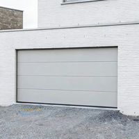 Porte de garage en aluminium mat lisse LONG TAI, grain de bois linéaire raffiné, porte extérieure minimaliste pour la maison