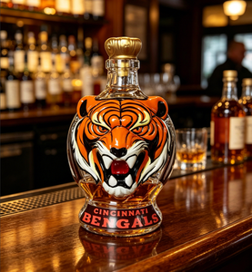 Bouteille de rangement pour spiritueux gaufrée fantaisie, vente en gros d'usine, <span class=keywords><strong>carafe</strong></span> à whisky en verre gaufré tête de tigre 3D pour bar, KTV, restaurant - Product Image 6