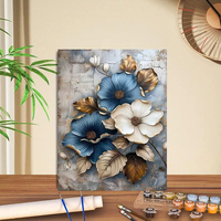 Lukisan Minyak Giclee Bunga Efek 3D Abstrak Gaya Modern Desain Floral Rumit Seni Kanvas Abstrak Ramah Lingkungan Ruang Tamu