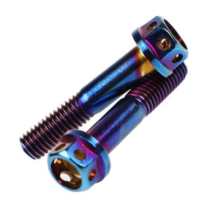 M6 M8 M10 M12 motocicleta Color chapado Acero inoxidable hueco hexagonal titanio tornillo perno con agujero en la cabeza - Product Image 5