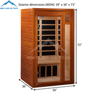 Sauna infrarouge lointain de luxe pour 1 personne - Faible EMF, bois de pruche, éclairage chromothérapie, prêt à l'emploi 120V pour spas et bien-être
