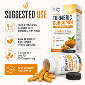 Cápsulas de Cúrcuma de Alta Calidad, Curcumina, Apoyo para las Articulaciones, Antioxidante, Bienestar, Nutrición Corporal, Sin GMO, Vegano, Cúrcuma y Curcumina Premium - Product Image 6
