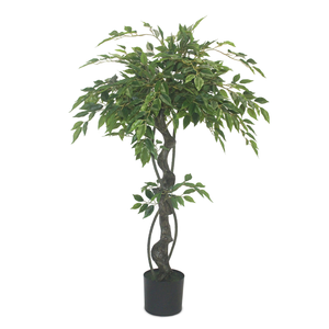 Office fa yüksek kalite 120cm yapay Banyan ağacı <span class=keywords><strong>Ficus</strong></span> <span class=keywords><strong>Microcarpa</strong></span> ofis ve dış mekan kullanımı için gerçek yaprakları ile - Product Image 2