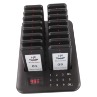 Système de téléavertisseur de restaurant sans fil 16 bipeurs Système de radiomessagerie Buzzers pour Cafe Shop Church Clinic Food Court Bar