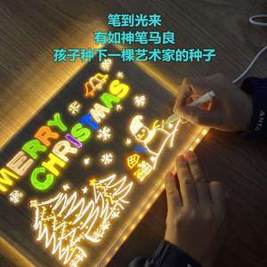Pizarra Luminosa Fluorescente para Dibujar, Tablero Acrílico Interactivo DIY para Aprender, Tablero de Notas Borrable, Luces Nocturnas Decorativas - Product Image 5
