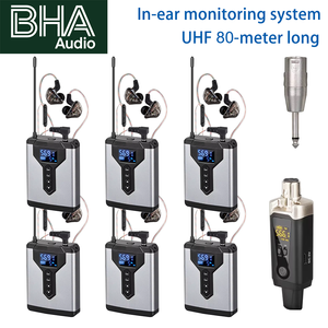 Système de monitoring intra-auriculaire BHA JT-6 UHF avec 6 récepteurs bodypack IEM, monitoring sans fil pour scène live, performance de groupe, studio, OEM - Product Image 1