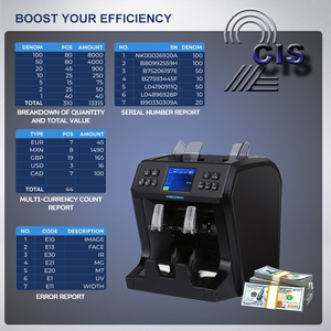 Machine de comptage de billets certifiée ROHS 2026 avec écran TFT et détection de valeur mixte pour usage bancaire - Accepte la monnaie CAD - Product Image 3