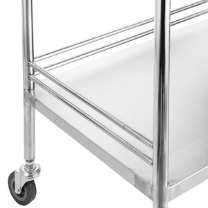 Chariot de traitement dentaire Haijuya à 2 niveaux, en acier inoxydable, avec double tiroir, mobile, pour salle d'opération - Product Image 3
