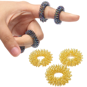 Metal Acupressure Finger Ring <b>Massager</b> for Stress Relief <b>Hand</b> Application Massage Product - Product Image 1