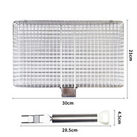 Filet de barbecue en acier inoxydable rectangulaire pour panier de gril pour la viande de poisson Panier de barbecue en métal durable pour fumé