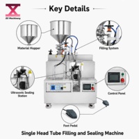 Machine de remplissage et de scellage ultrasonique à tête unique avec sonde haute fréquence pour tubes laminés de crème cosmétique