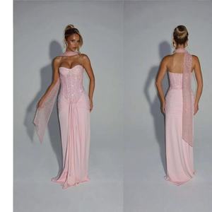 ZHEZHE 2026 Nouvelle Robe Bustier Bordeaux Slim Fit Sans Col à Paillettes Style Socialite Europé<span class=keywords><strong>en</strong></span> et Américain pour le Commerce International AliExpress - Product Image 2