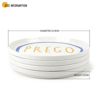 Assiettes à dîner en porcelaine blanche de 10 pouces en gros, vaisselle en céramique personnalisable avec logo pour restaurants et traiteurs hôteliers