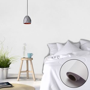 วอลเปเปอร์พีวีซีสีขาวล้วนราคาถูก แบบลอกติดเอง สำหรับตู้ครัว เฟอร์นิเจอร์ และเคาน์เตอร์ - Product Image 3