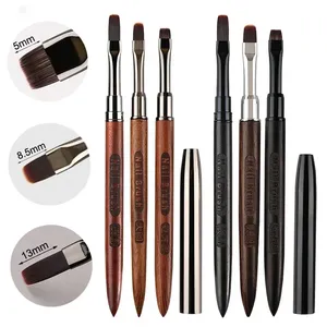 Wood Gel Painting Brush Nail Art for Gel Tip Extension Acrylic <b>Builder</b> Accessory Nail Art Brushes Manicure UV Gel Nails Brush - Product Image 2
