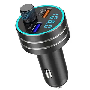 Hot Sale Bt 5.0 C1 Car Kit Fm Transmitter Hands Free Mp3 Player With Dual Usb Car Charger Qc3.0 Fast Charger