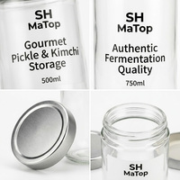 Bocaux en verre transparent de 500 ml, conception OEM, pour kimchi et radis marinés