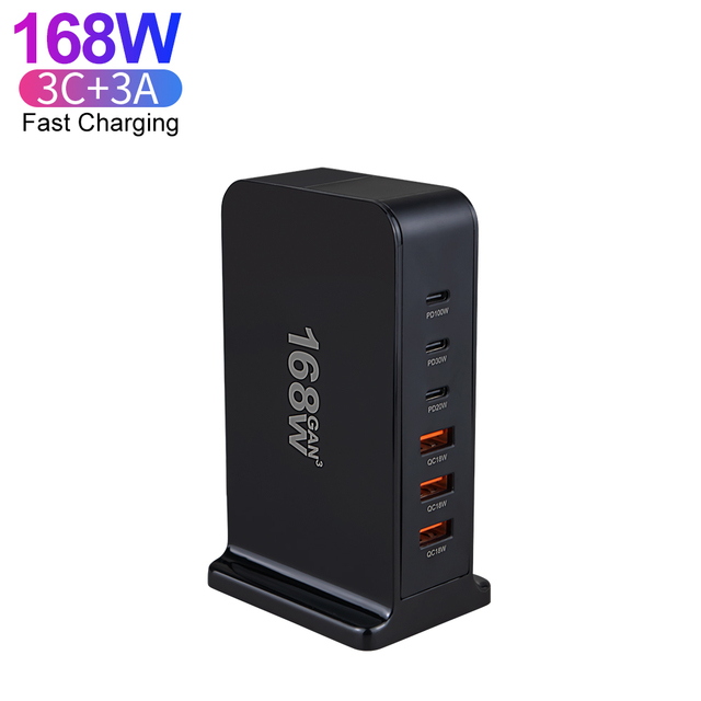 168W 200W 240W 268W 286W GaN Super Fast Charging Multi Port Desktop Station Power Charger for iPhone for Laptop Type C Charger