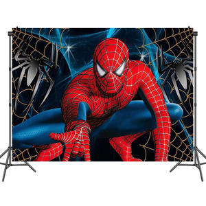 <span class=keywords><strong>Spiderman</strong></span> Avengers super-héros toile de fond fond pour garçon enfants joyeux anniversaire fête bébé douche photographie Photo fond - Product Image 3