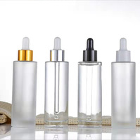 Vente en gros de flacons d'huile essentielle en verre blanc givré transparent de 15 ml avec pipette compte-gouttes et couvercle écologique pour parfum, crème pour le visage, mascara
