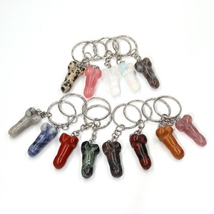 Crystal Keychain Stone Key Chine Hanger Natural Stone Healing Key Holder Gift for Women Bulk Key Chains Wholesale