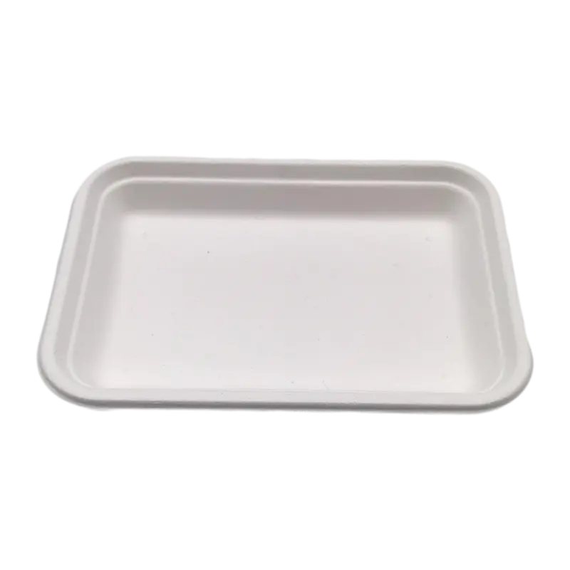 Экологически чистая посуда одноразовые формованные лакокрасочные тарелки для еды квадратный лоток для суши