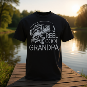 T-shirt de pêche Reel Cool Grandpa pour pêcheurs, cadeau pour la fête des pères - Product Image 3