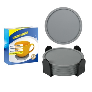 Custom Round 10cm <b>Silicone</b> Drink Cup Mat Heat Resistant Coffee Cup <b>Pad</b> Non-slip <b>Silicone</b> Coaster - Product Image 4