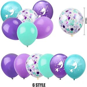 Meerjungfrau Schwanz Ballon themen orientierte Party Kinder geburtstag verziert mit Cartoon Aluminium folie Luftballons gesetzt