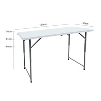 Banc de table en fer pliable pour l'extérieur, ensemble de salle à manger rectangulaire d'exposition portable en HDPE pour les études de restaurant ou les expositions