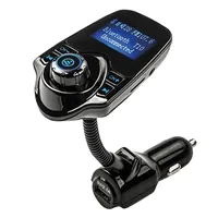 T10 araba mavi diş eller serbest MP3 müzik çalar FM verici çift USB şarj otomatik FM verici