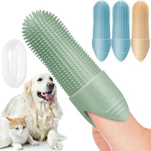 Pet Dental Care Silicone 360 Degree <b>Puppy</b> Pet Dog Tooth Brush Finger <b>Toothbrush</b> Kit with Soft Bristles for Teeth Cleaning - Product Image 1