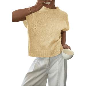 Suéter de Punto Personalizado para Mujer, Manga Corta, Diseño Floral 3D, Estilo Casual, Ropa de Moda Primavera, Anti-Pilling - Product Image 3