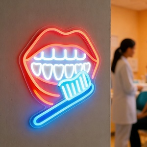 Enseigne néon LED personnalisée pour dentiste, motif dents souriantes, éclairage néon pour clinique dentaire, décoration murale - Product Image 5