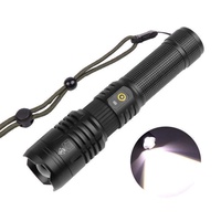 Lampe torche LED super lumineuse, étanche, rechargeable, pour le camping en plein air, le travail