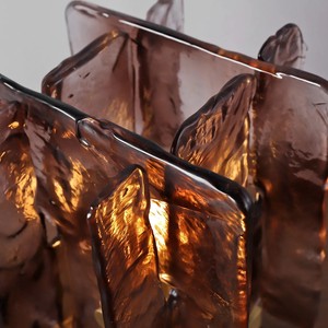 Lampe de table en verre faite à la main, 23x19 cm, source de lumière LED, base d'ampoule E27, commande par interrupteur, décoration intérieure, design minimaliste - Product Image 1