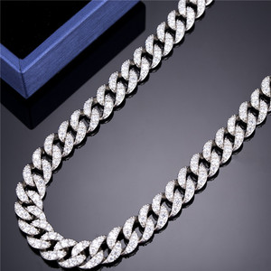 10mm 너비 20 인치 22 인치 24 인치 925 스털링 실버 힙합 맞춤 쿠바 링크 체인 moissanite 쿠바 체인 - Product Image 2