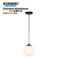 Lampes suspendues décoratives en verre de petite taille, en stock aux États-Unis, style nordique, pour table à manger, îlot de cuisine