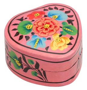 Latest Paper Mache <b>Heart</b> <b>Box</b>,Trinket <b>Box</b> in Kashmir Art Floral Motifs,Handmade <b>Heart</b> <b>Shape</b> Paper Mache <b>Box</b> - Product Image 2