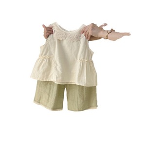 Conjunto de verano para niñas, elegante suéter y pantalones para niñas, conjunto de dos piezas para ropa casual de verano para niñas pequeñas - Product Image 5