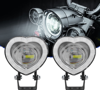 Nouveau style projecteur LED externe pour moto et voiture, en forme de cœur, irisé, blanc-jaune clignotant, RGB, haute luminosité