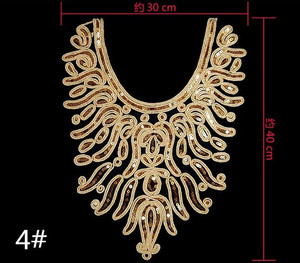 Venta al por mayor DIY nuevo diseño 3D collares de encaje para dama ropa parche bordado personalizado malla cuello parches para Vestido Mujer ropa de fiesta - Product Image 1
