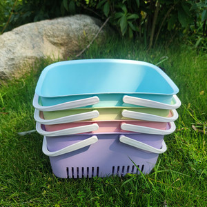Portable Plastic <b>Storage</b> Basket With Handles Rectangle Mixed Color PP Material For <b>Bath</b> Kitchen <b>Storage</b> - Product Image 4
