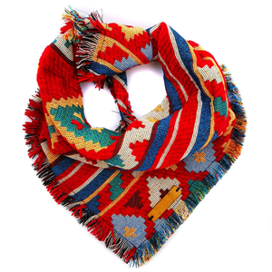 Bandana anjing katun tepi berjumbai flanel leher anjing pakaian syal anjing Aksesori hewan peliharaan gaya BoHo - Product Image 2