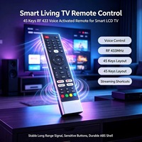 Control Remoto por Voz RF 433 de 45 Teclas, Fabricación OEM ODM, Control Remoto Inalámbrico Universal por Voz para Televisores LCD Inteligentes