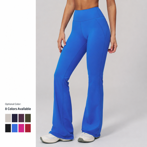 <span class=keywords><strong>Pantalon</strong></span> de yoga évasé taille haute avec logo personnalisé, Legging amincissant coupe <span class=keywords><strong>bootcut</strong></span>, Legging de fitness tendance pour femme, <span class=keywords><strong>Pantalon</strong></span> évasé à jambe large - Product Image 3