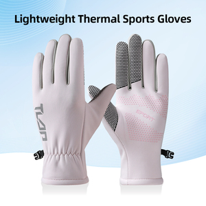 <span class=keywords><strong>Gants</strong></span> de sport pour femmes pour activités de plein air, légers, imperméables, doublés de polaire, compatibles avec les écrans tactiles, paume antidérapante, poignet en tricot élastique - Product Image 3
