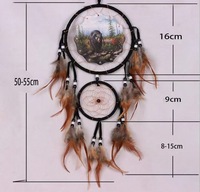 Große Wandbehang Boho Dream Catchers Handgemachte Feder für Home Living Room Decoration